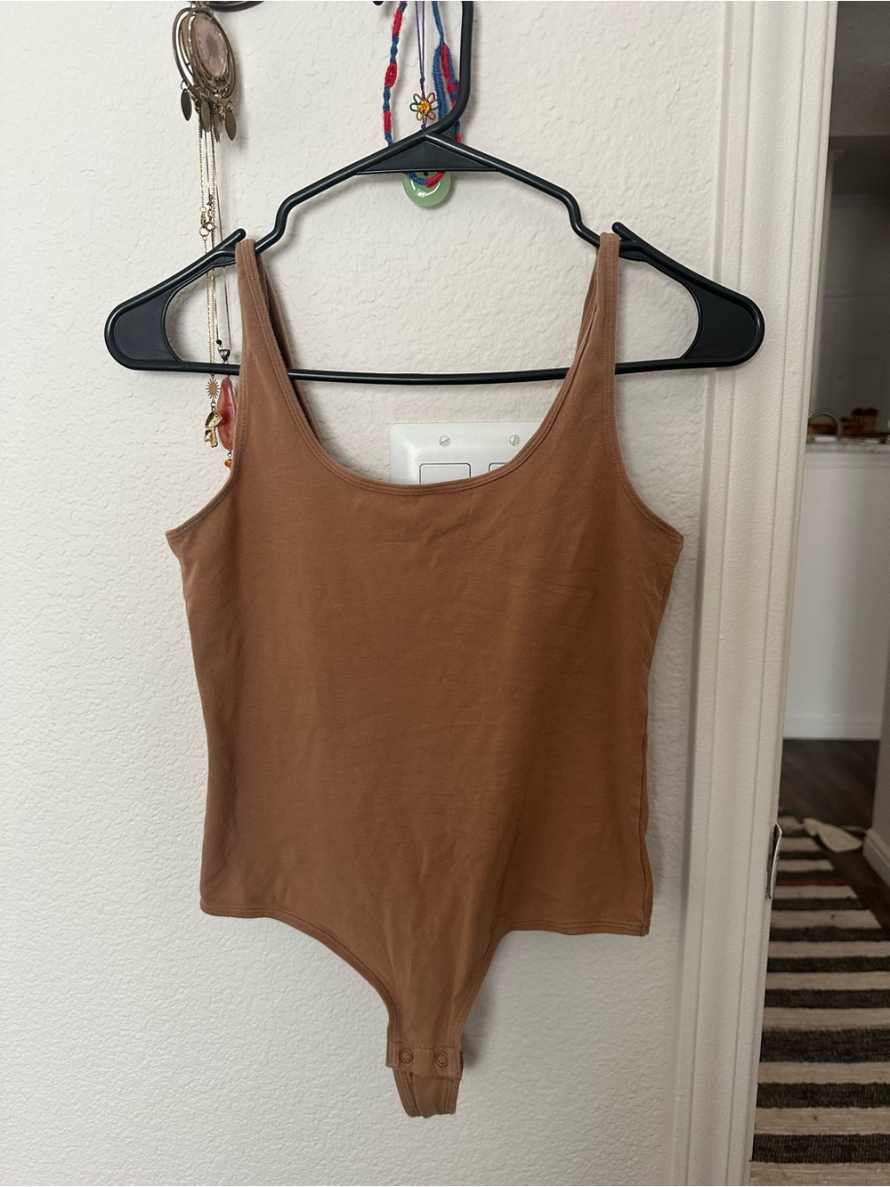 Auden Scoop Neck Brown Bodysuit
